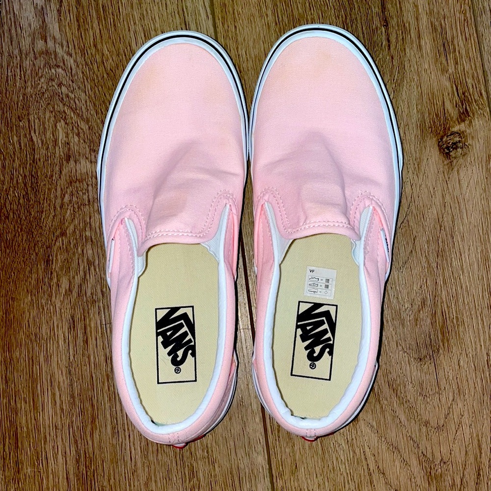 baby pink slip on vans